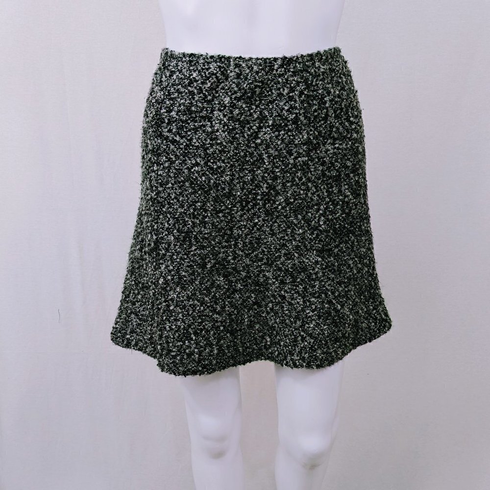Vintage Unbranded Gray & Black Tweed Pull On Flare Skirt Size 5/6